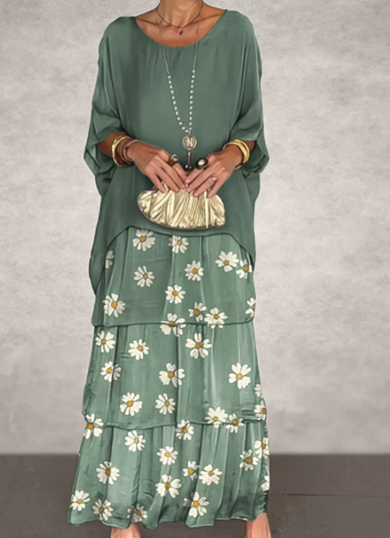Leona - Maxivestido Holgado Con Cuello Redondo