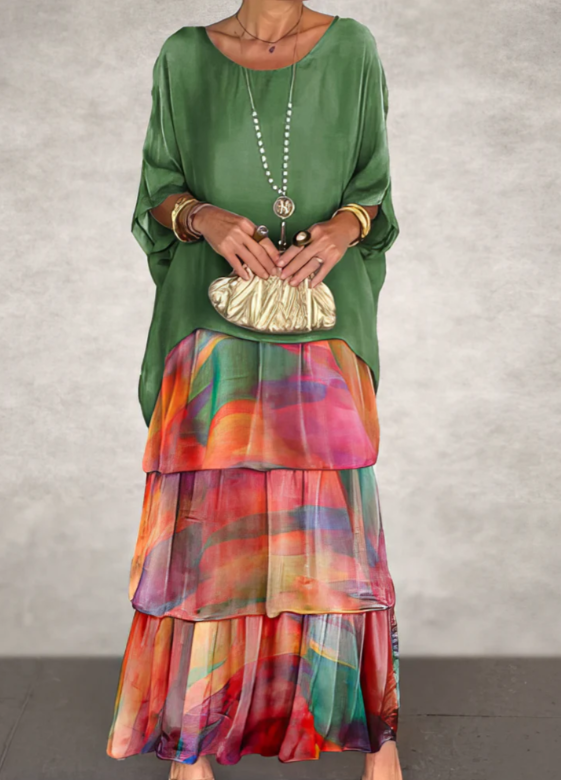 Leona - Maxivestido Holgado Con Cuello Redondo