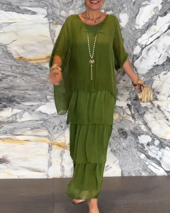Leona - Maxivestido Holgado Con Cuello Redondo