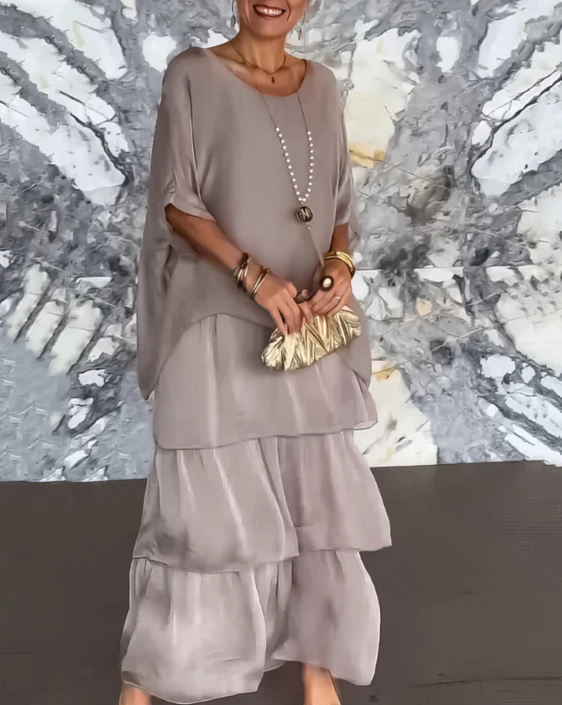 Leona - Maxivestido Holgado Con Cuello Redondo