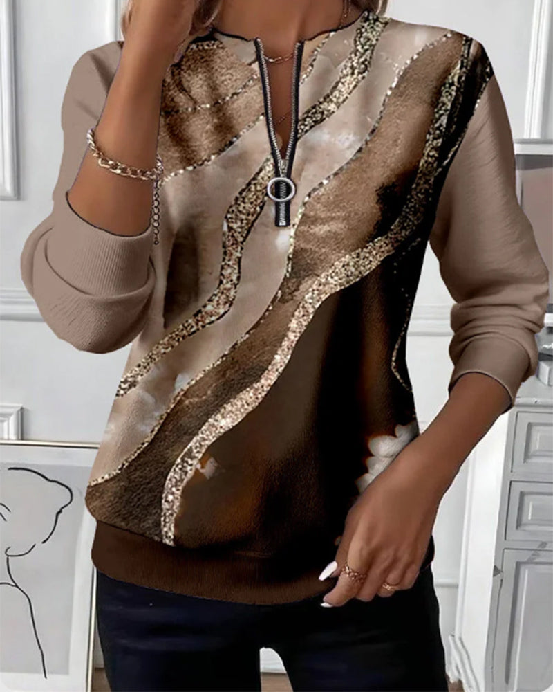 Kajsa - Sudadera Vintage Con Medio Cremallera