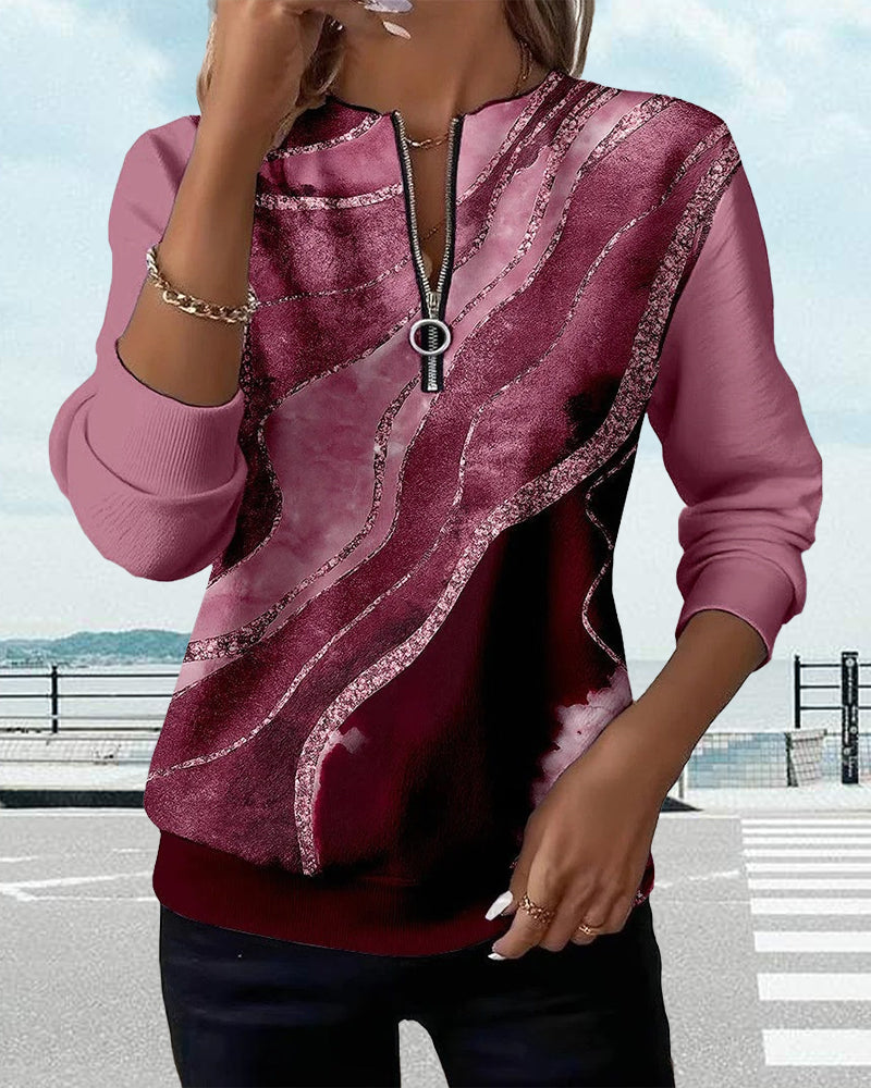 Kajsa - Sudadera Vintage Con Medio Cremallera