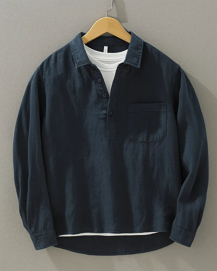 Rustam - Camisa De Manga Larga Con Cuello Y Bolsillo