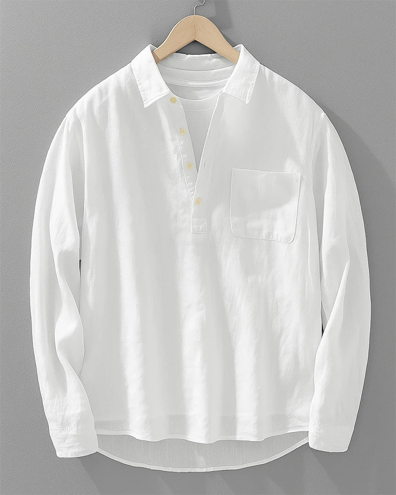 Rustam - Camisa De Manga Larga Con Cuello Y Bolsillo