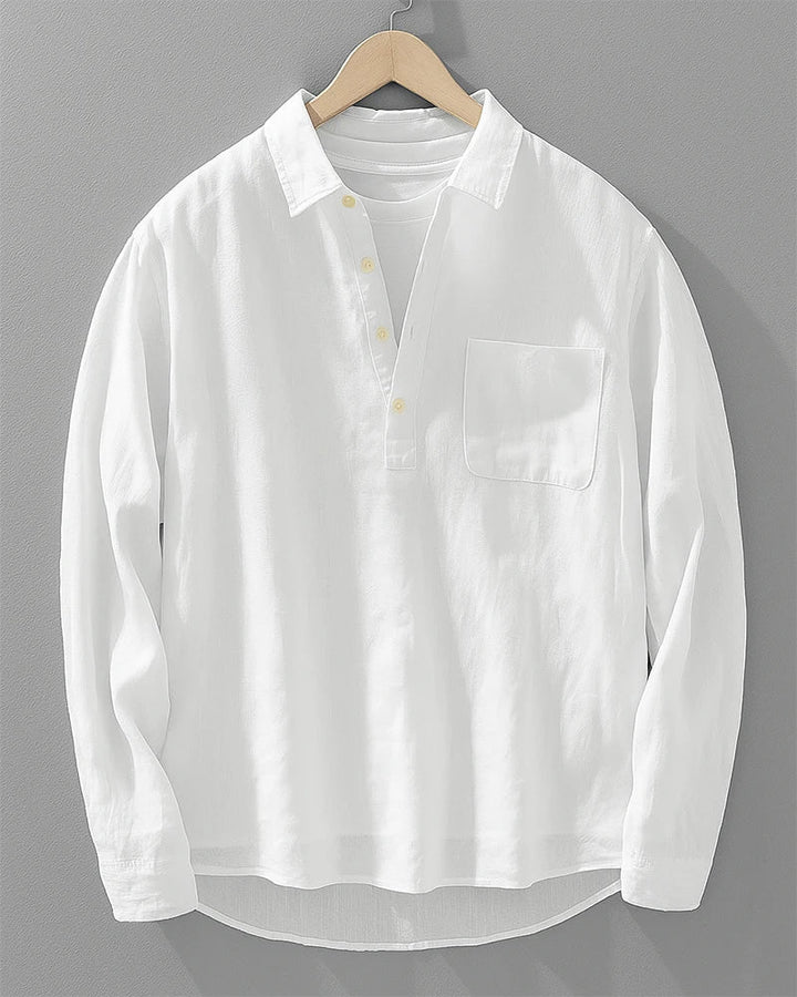 Rustam - Camisa De Manga Larga Con Cuello Y Bolsillo