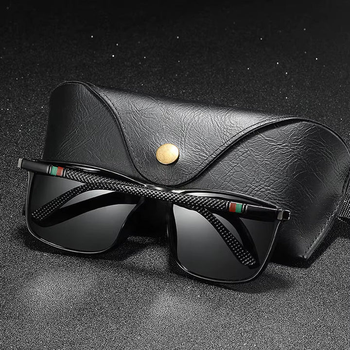 Chatioglow - Gafas de Sol Polarizadas con Protección UV de Montura Cuadrada