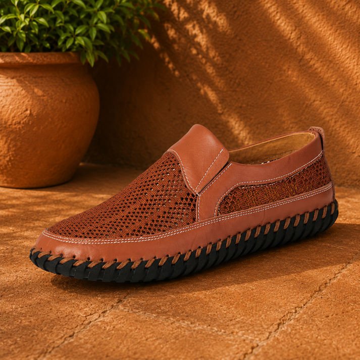 Joerg - Mocasines Sin Cordones de Malla y Piel