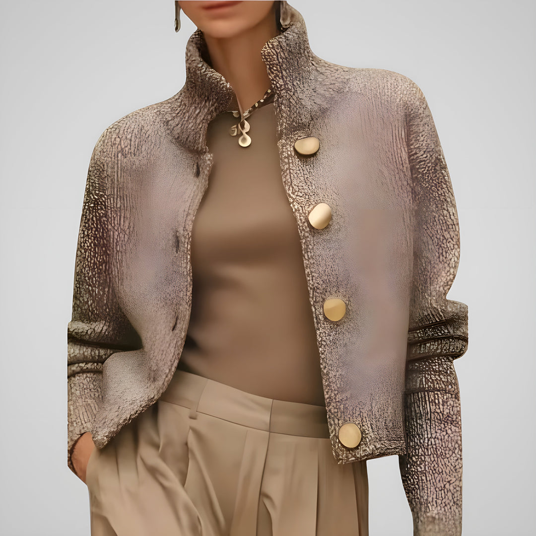 Nayana -  Chaqueta Elegante con Textura y Botones Grandes