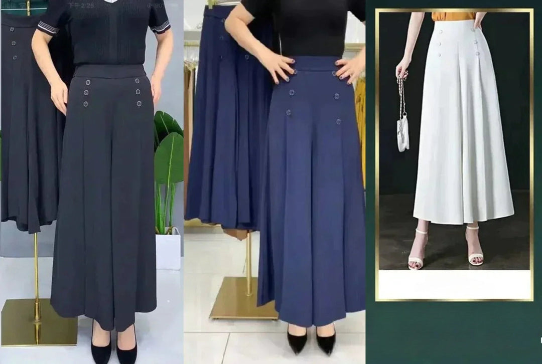 Malou - Elegante Pantalón de Pata Ancha Plisado