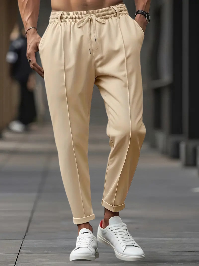 Crawford - Informal Ajuste Entallado Pantalones Con Cintura Elástica