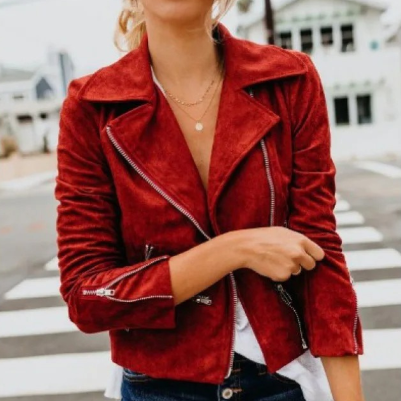 Zeda - Chaqueta con Solapa y Cremallera Múltiple