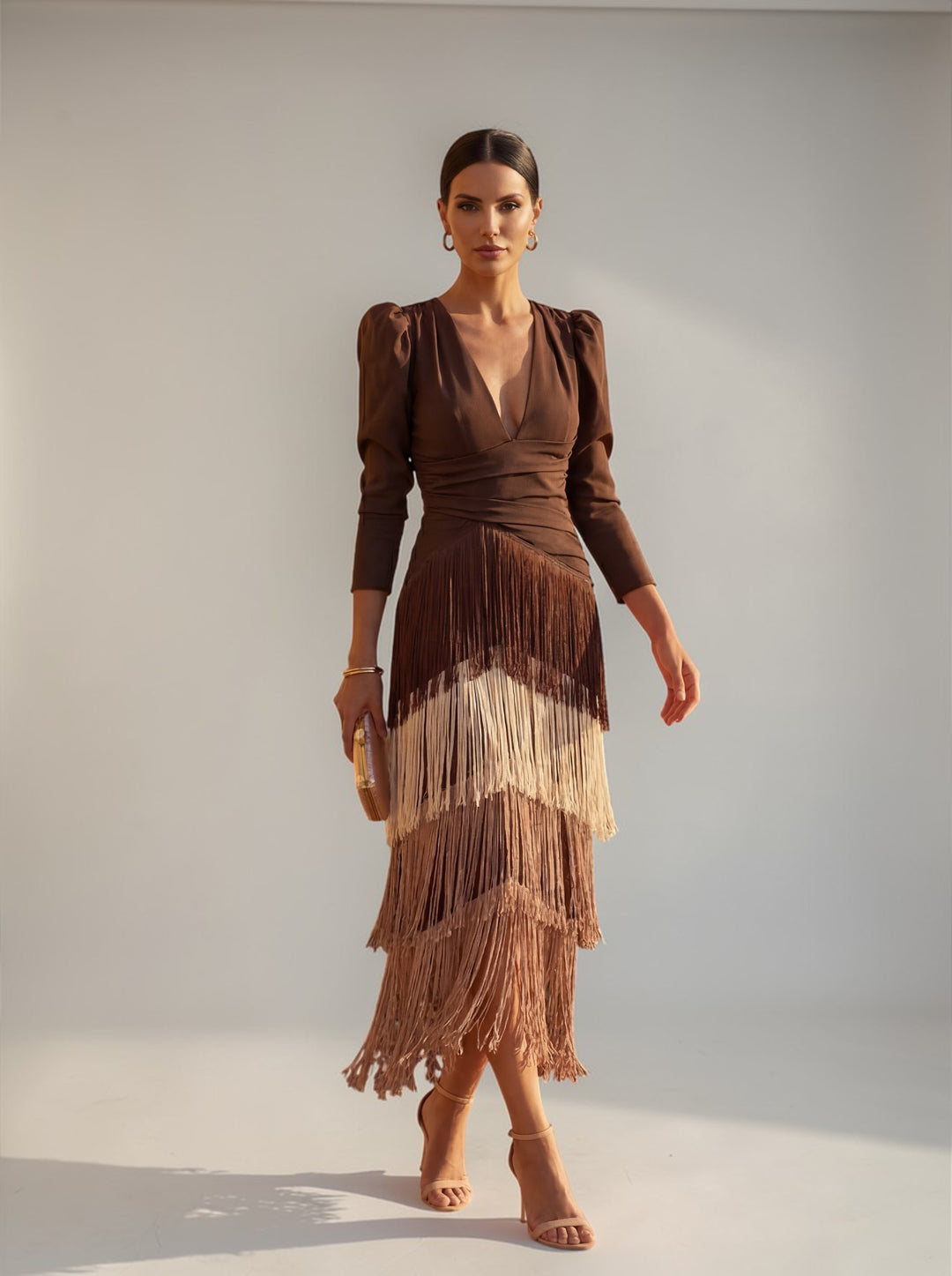 Rylanya - Elegante Vestido Con Flecos