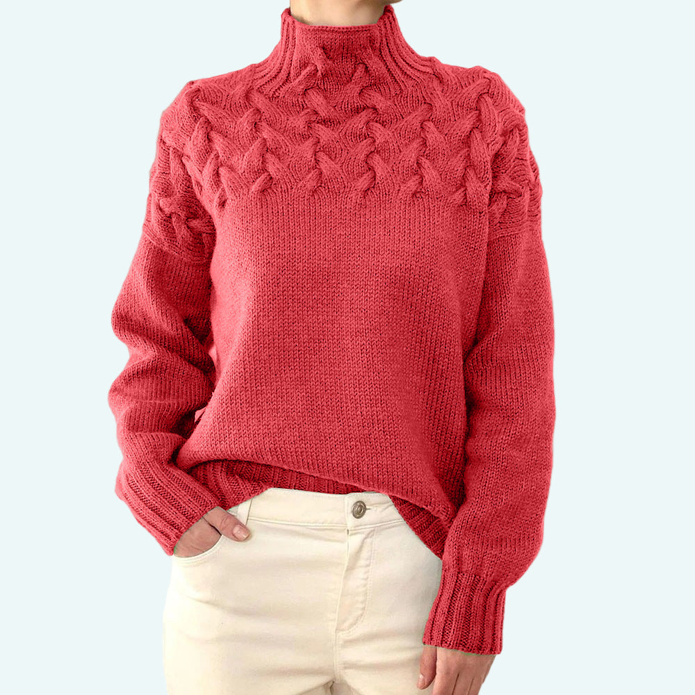 Farrah - Elegante Jersey De Cuello Alto De Punto