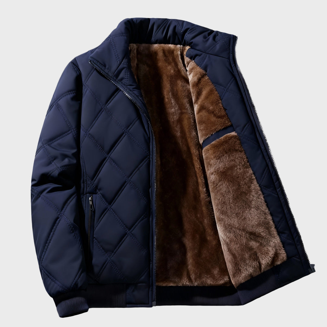 Grisson - Chaqueta Con Cuello Alto y Estampado De Rombos
