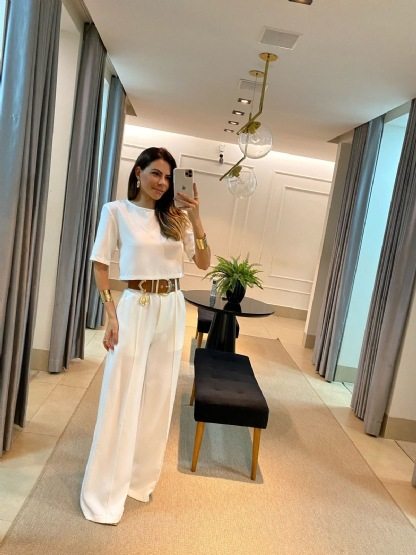 Sissi - Top De Manga Corta y Pantalón De Pata Ancha