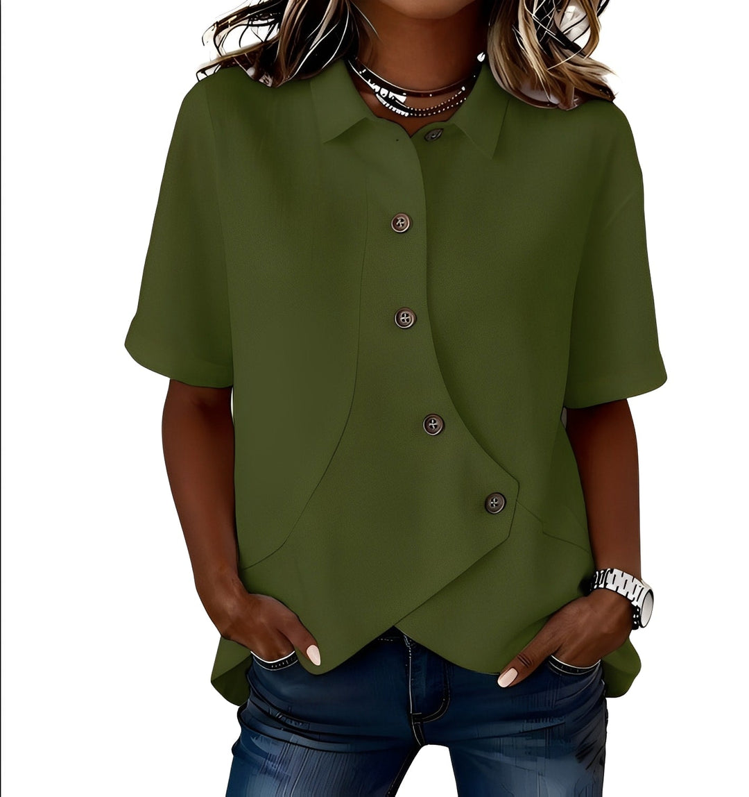 Thabata - Blusa Elegante De Manga Corta