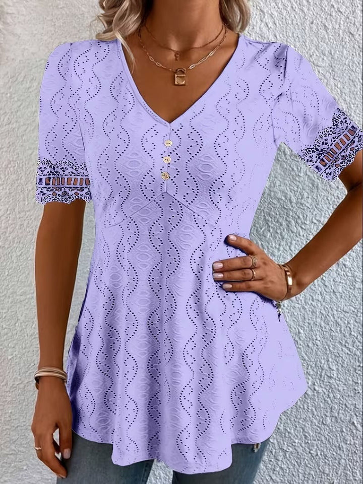 Lolytta - Blusa De Encaje Con Diseño De Patchwork