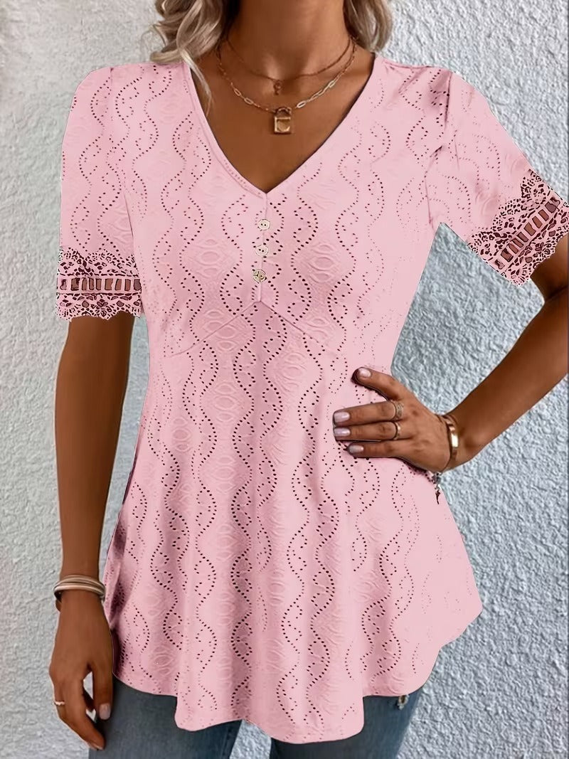 Lolytta - Blusa De Encaje Con Diseño De Patchwork
