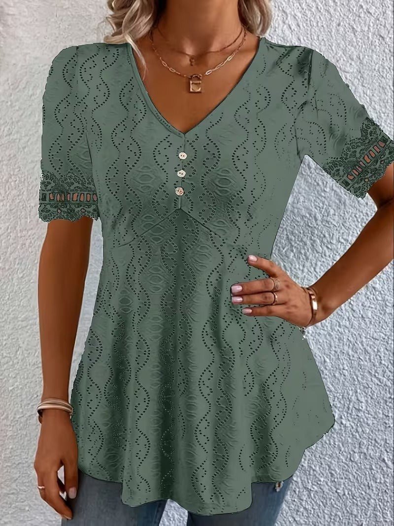 Lolytta - Blusa De Encaje Con Diseño De Patchwork
