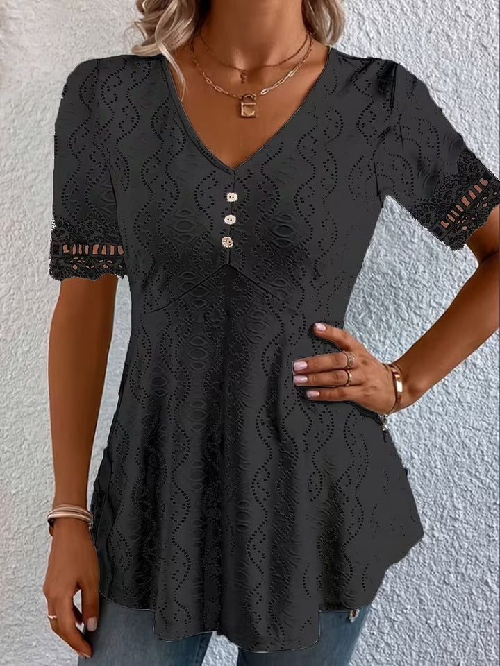 Lolytta - Blusa De Encaje Con Diseño De Patchwork