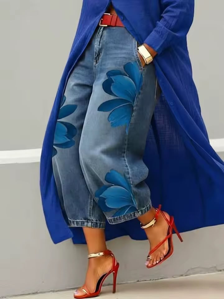 Makellah - Vaqueros Informales Con Estampado Floral
