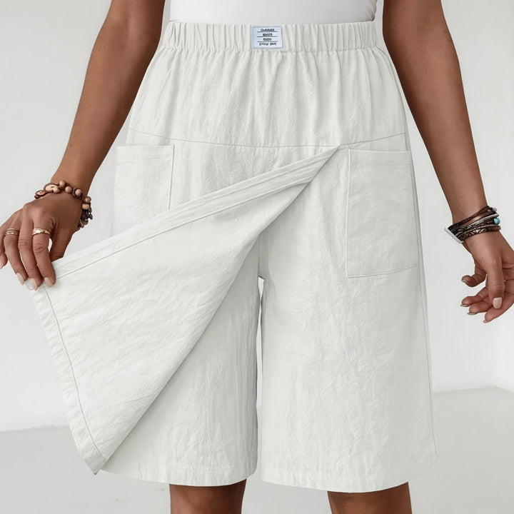 Elinia - Pantalones Cortos Holgados De Pierna Ancha Con Cintura Elástica