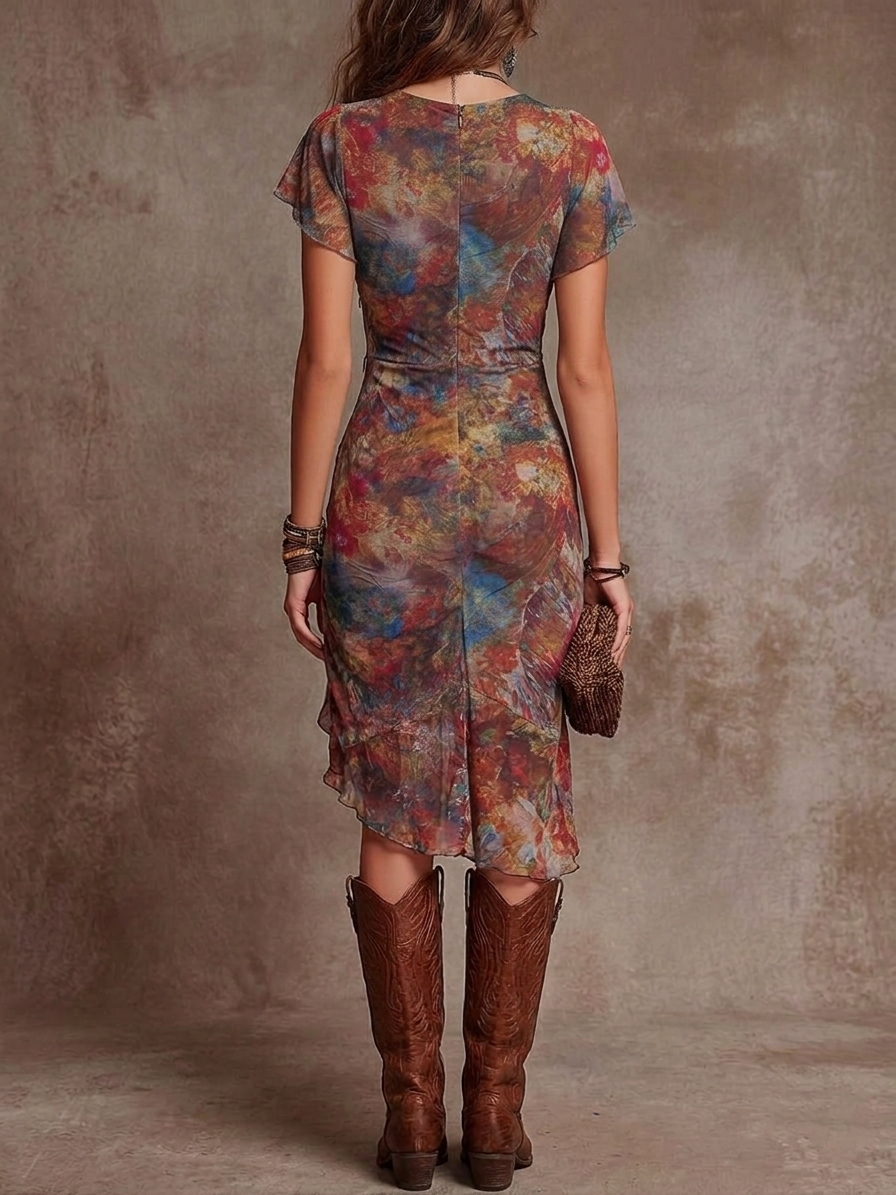 Jacklen -  Vestido Midi Plisado
