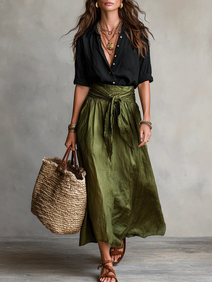 Virra - Conjunto De Camiseta y Falda Midi