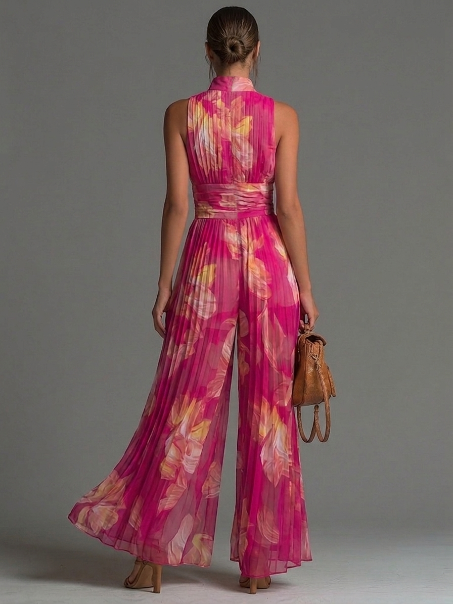 Sandria - Mono Con Cremallera y Estampado Floral