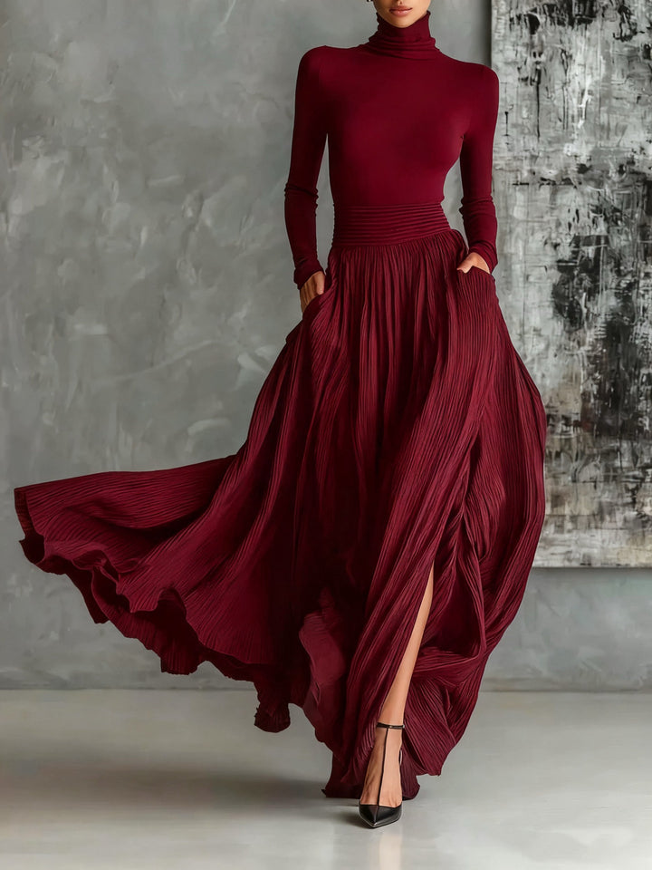 Keziah - Elegante Vestido Largo Plisado