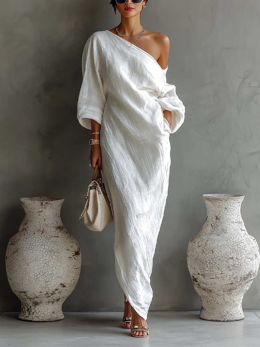 Zihara - Elegante Vestido Asimétrico Con Caída