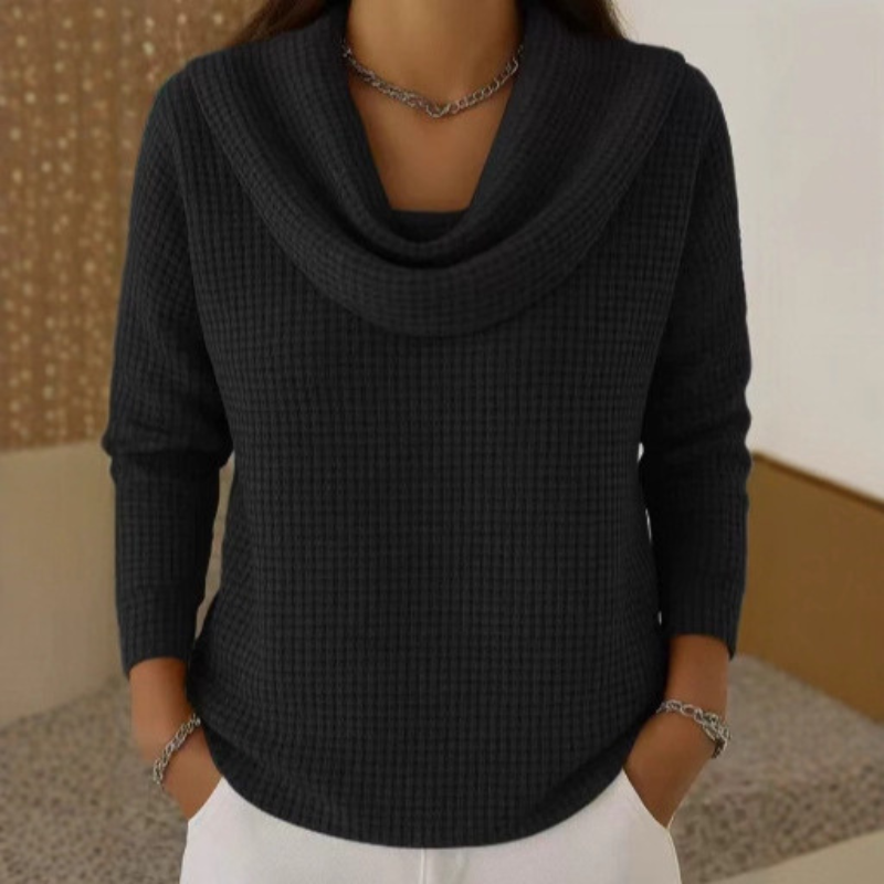 Danela - Elegante Jersey Con Escote En Cascada