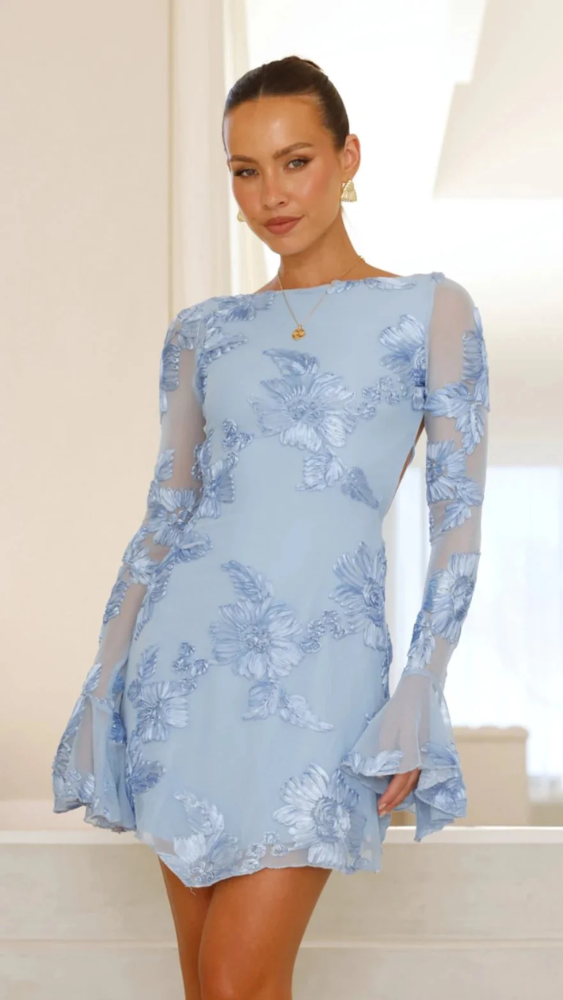 Keelly - Mini Vestido De Manga Larga