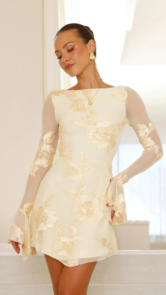 Keelly - Mini Vestido De Manga Larga