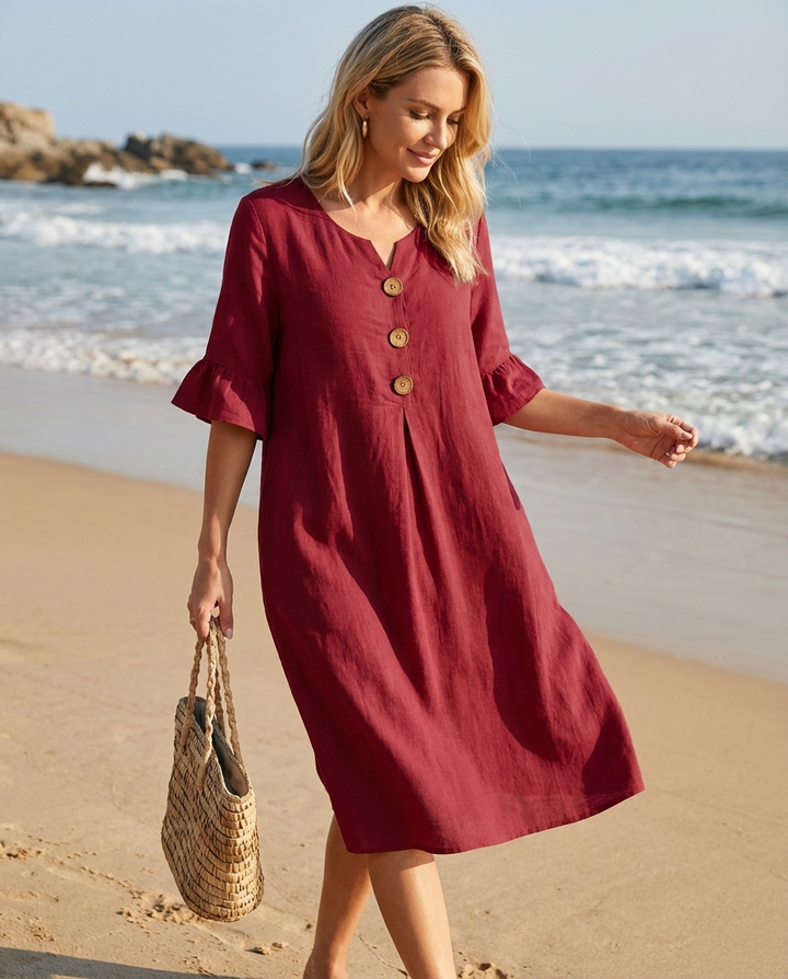 Marketa - Vestido Midi De Lino