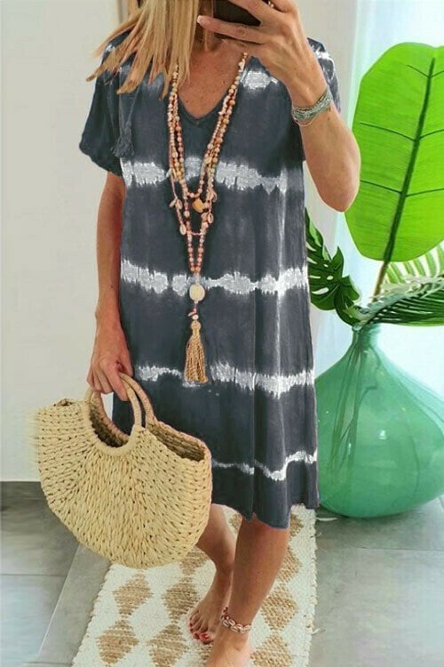 Karlaa - Vestido Holgado De Verano Con Rayas De Batik