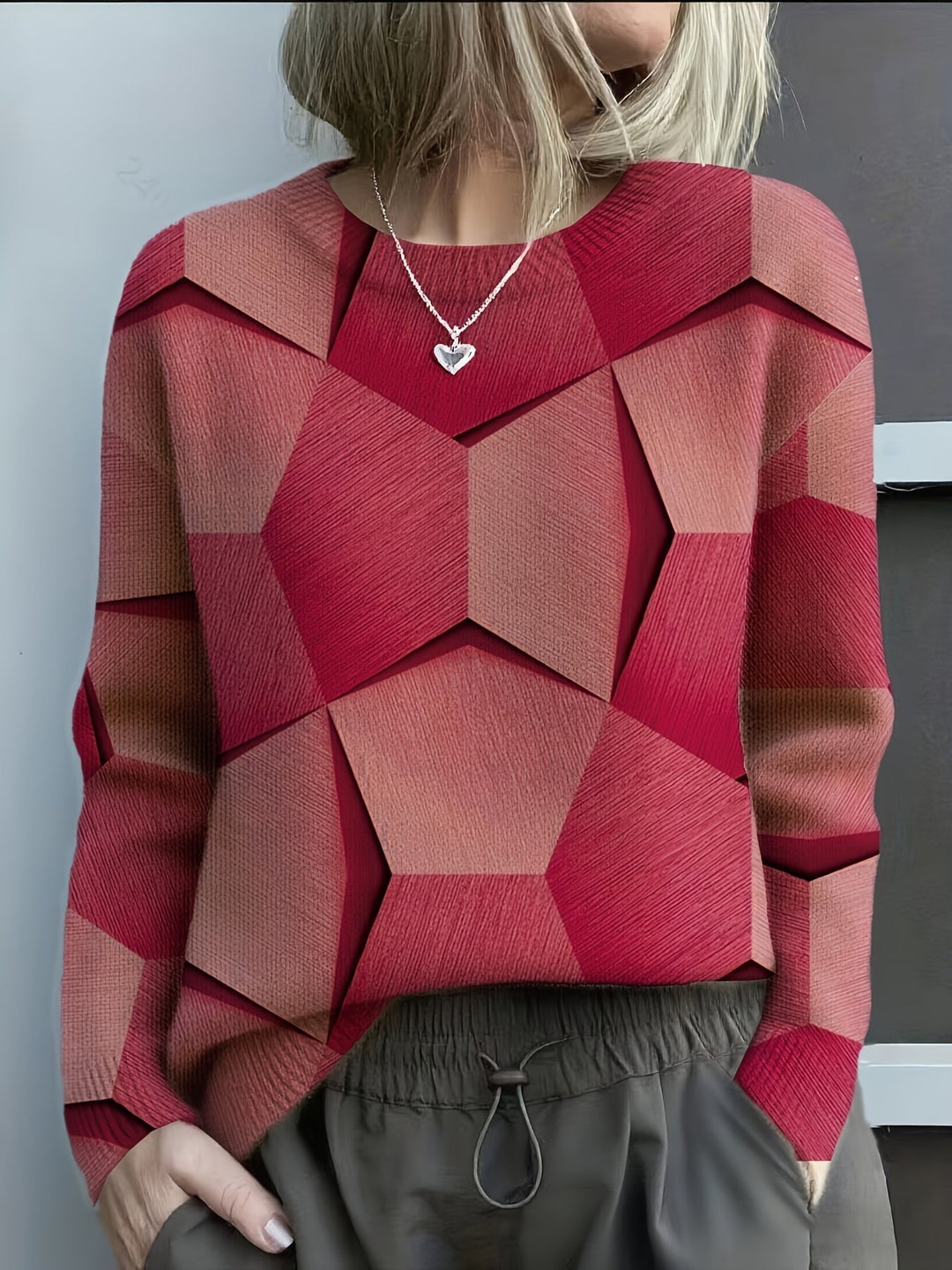 Bravina - Jersey De Punto Con Estampado Geométrico En 3D