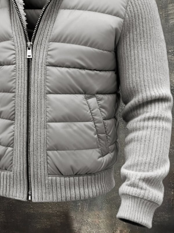 Kylian - Chaqueta Vintage De Punto Con Parches Para Exteriores