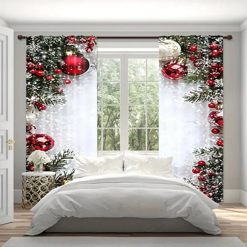 FrostLinen - Cortinas con Motivos Navideños