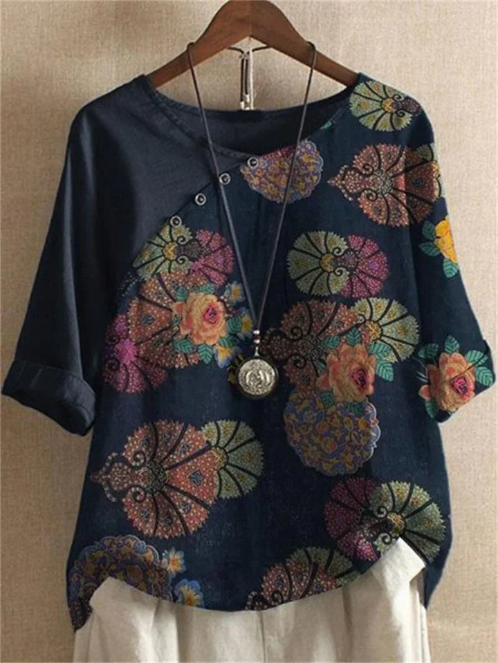 Hetty - Camisa De Manga Corta Con Botones y Estampado Floral