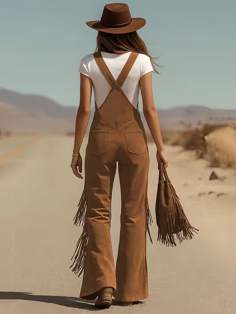Ketiya - Pantalones Carga Anchos Con Flecos