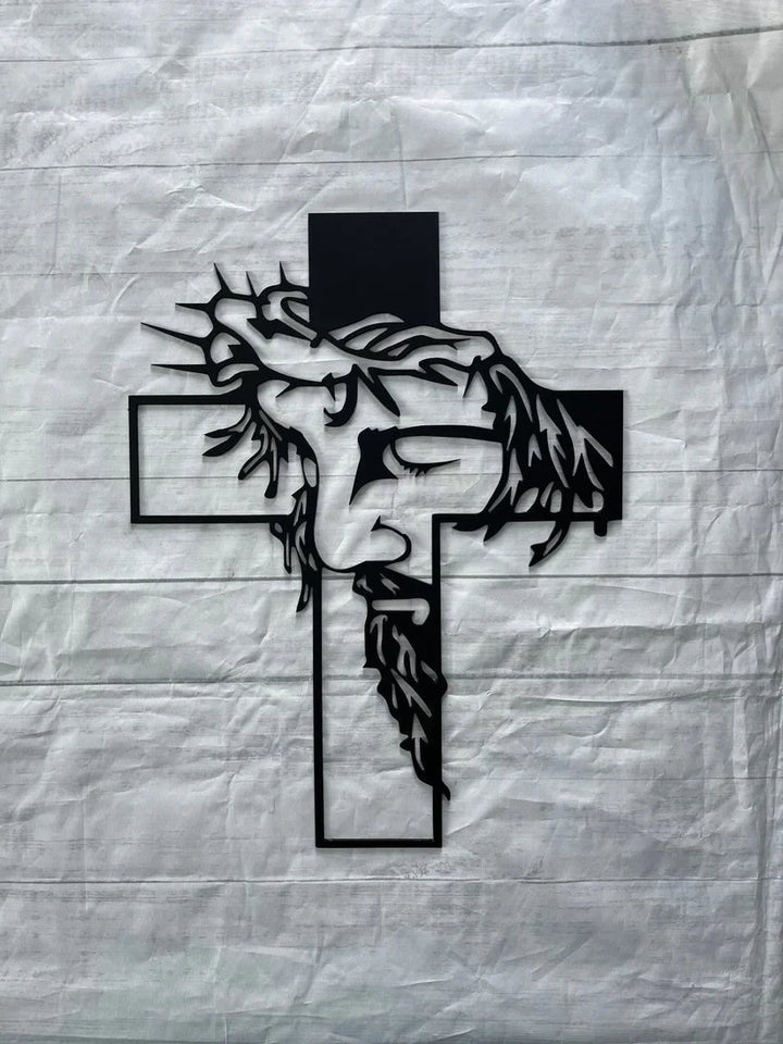 ChristCraft - Letrero Metálico con la cruz de Jesús Decoración de Pared con Cristo