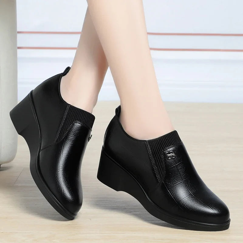 Switolina - Zapatos De Cuña De Piel a La Moda