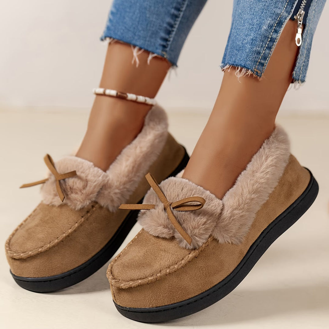 Suzia - Cómodas Zapatillas De Felpa Con Lazo