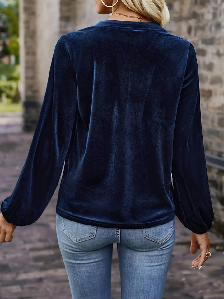 Lihi - Camiseta Cómoda de Manga Larga y Cuello en V