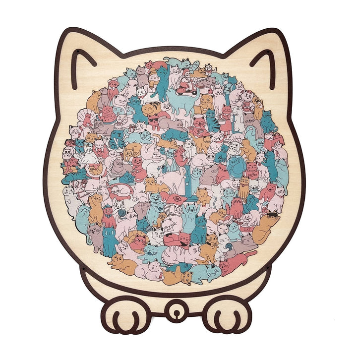 KittyCluster - Rompecabezas De Madera Con Forma De Gato De 135 Piezas