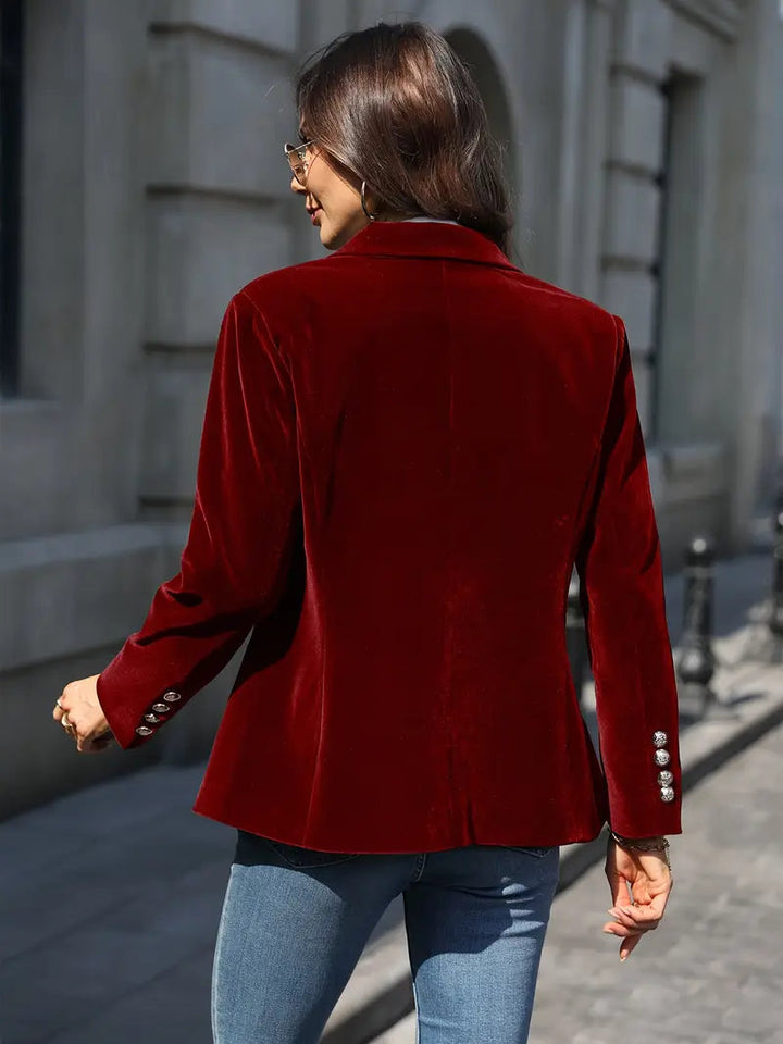 Elīna - Blazer De Terciopelo a La Moda