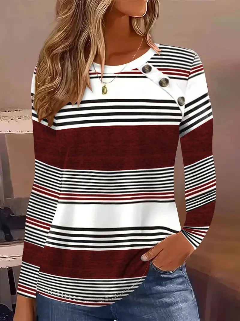 Lucie - Camisa De Manga Larga y Cuello Redondo