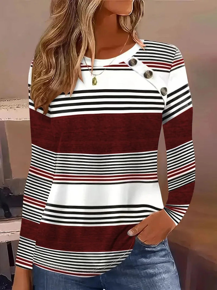 Lucie - Camisa De Manga Larga y Cuello Redondo