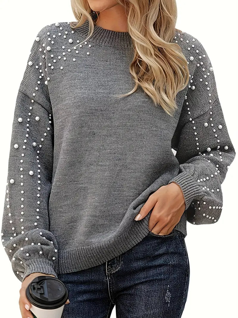 Quinlee - Jersey De Manga Larga y Cuello Redondo